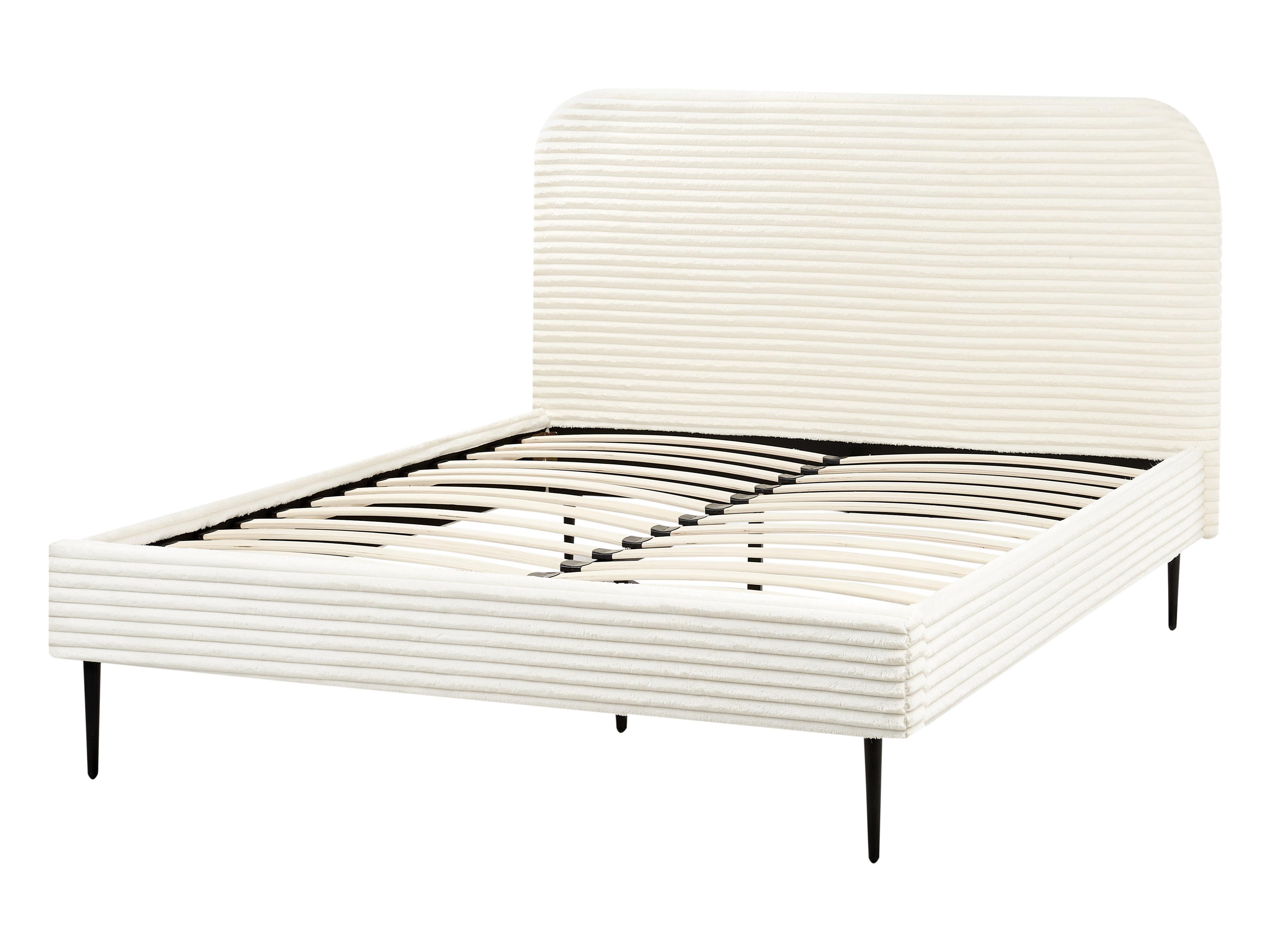Bed Corduroy FLAYAT 140 x 200 cm (EU Double) Off-White_967644
