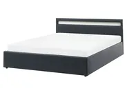 LED krevet s prostorom za pohranu ARMELLE Umjetna koža Crni 160 x 200 cm_1131153