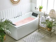 Corner Hot Tub with LED MOOR 1730 x 810 mm White_795800