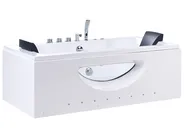 Corner Hot Tub with LED HAWES 1800 x 900 mm White_1033735