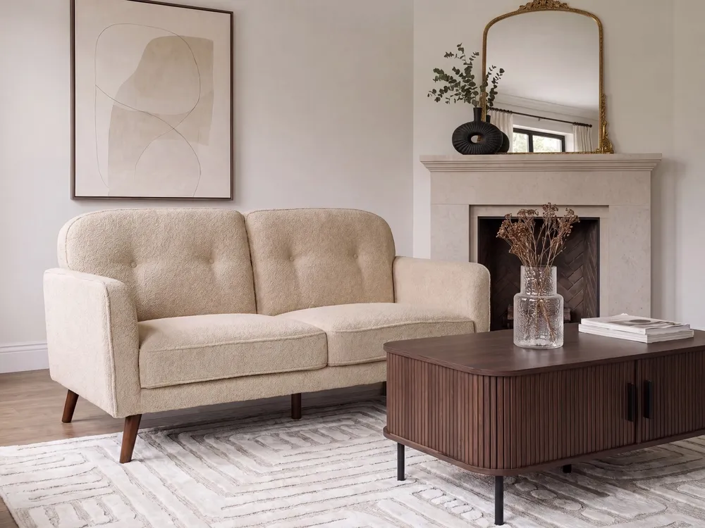 Living Room Set 4 Seater ETTRUM Boucle Beige_1113408