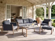 Lounge Set mit Tisch und Ottomane 5-Sitzer NOLA Metall Grau_998367