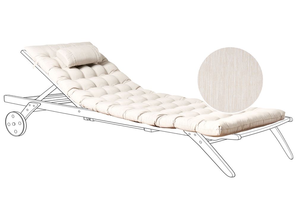 Coussin de transat extérieur CESANA PREMIUM 192 x 56 cm Beige clair