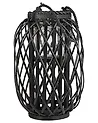 Laterne MAURITIUS 40 cm Weidenholz Schwarz