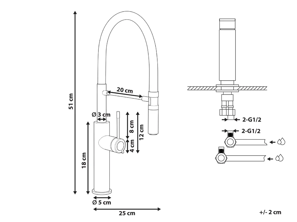 Kitchen Pull Out Tap ARKHATA Black_1108329
