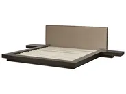 Bett mit LED Bouclé ZEN 180 x 200 cm Dunkle Esche_1080066