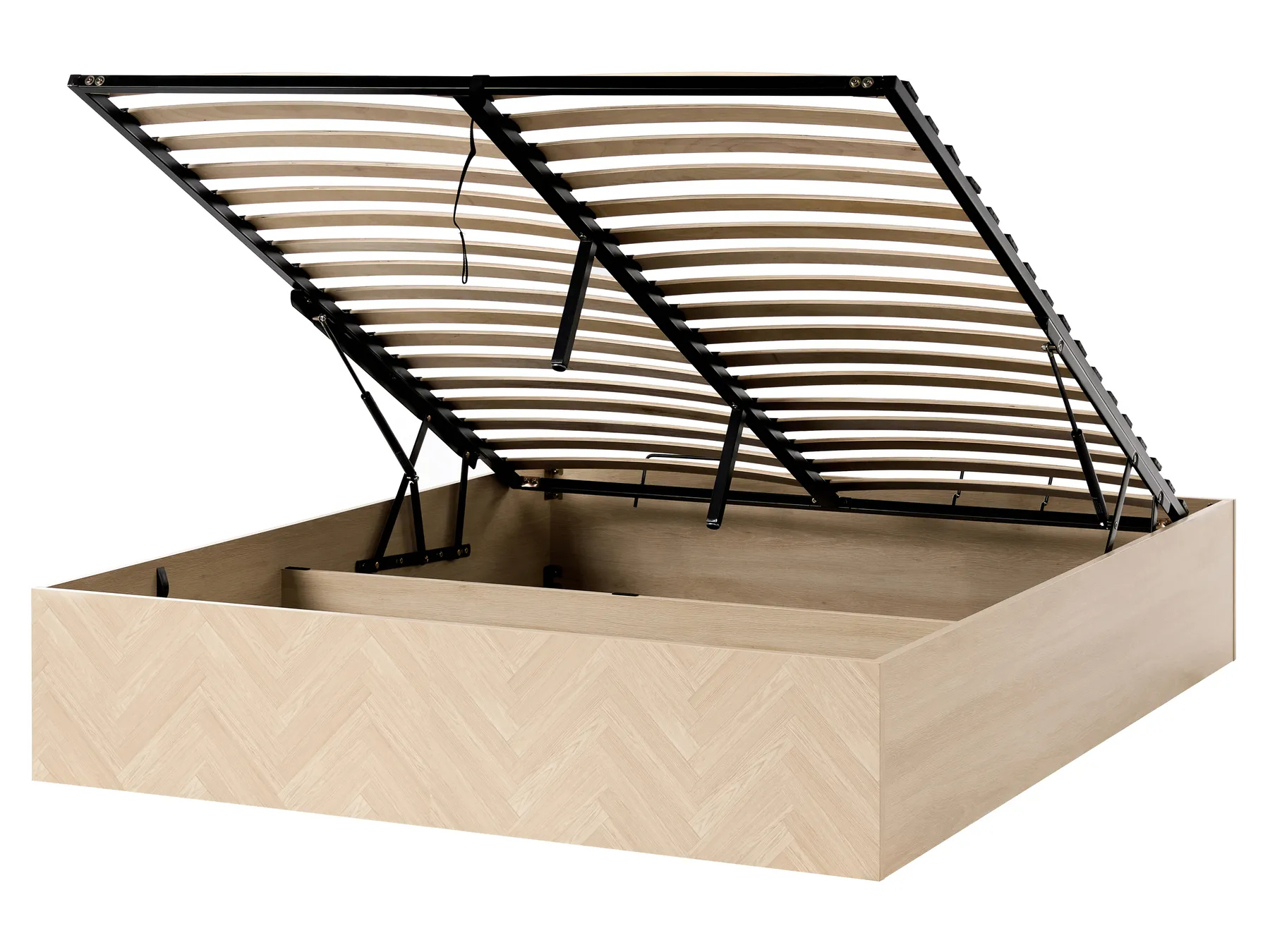 Ottoman Bed without Headboard ETEL Light Brown 160 x 200 cm (EU King Size)_1047566