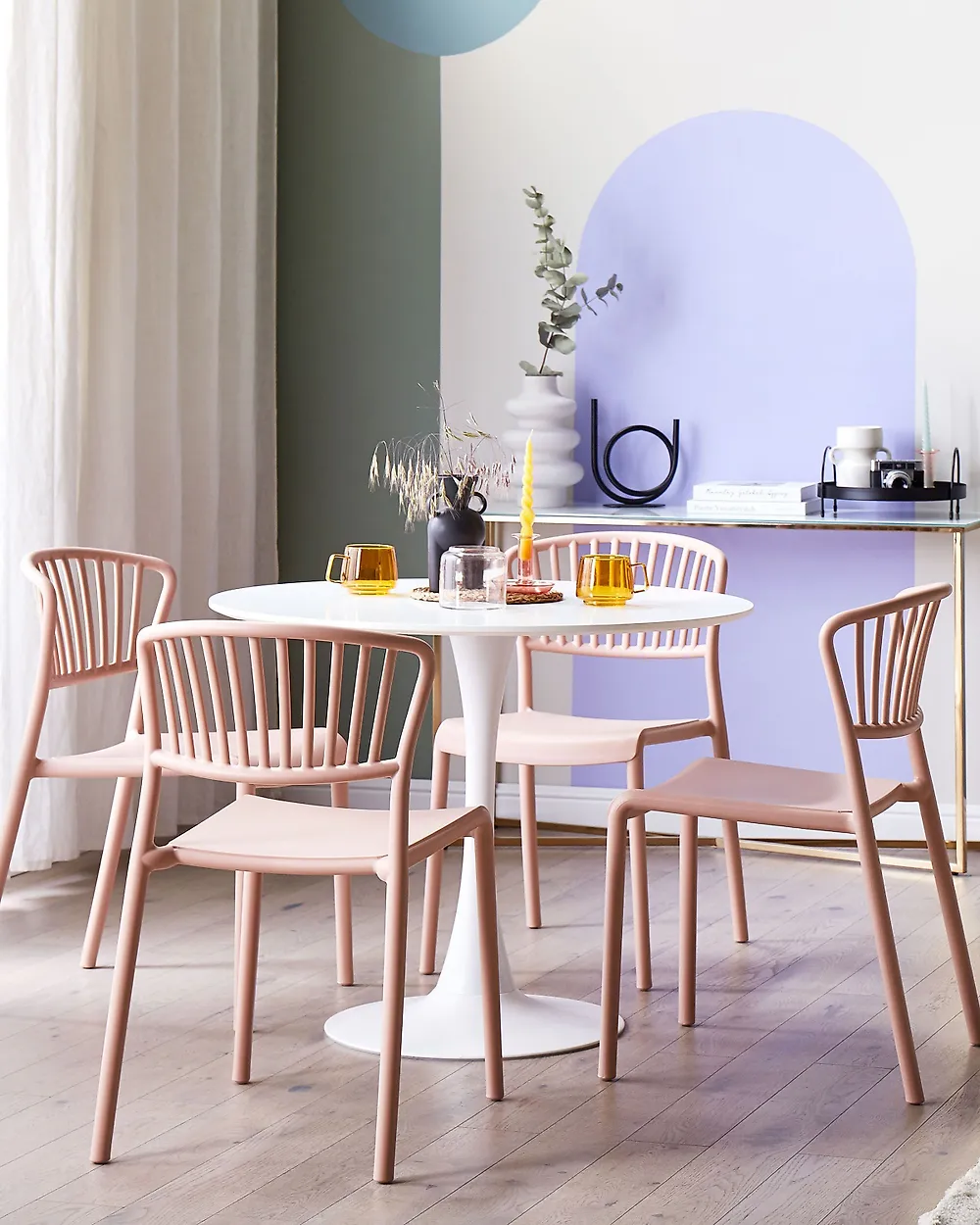 Gartenstuhl 4er Set GELA Pastellrosa