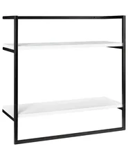 Towel Rack BETANIA with Shelves Metal Black_1051055