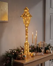 Christmas Decoration LED ALFTANES 62 cm Post Lamp Gold_1144487