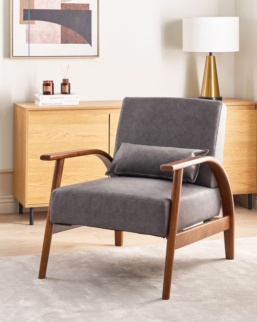 Fauteuil SKARA Kunstleer Donkerbruin