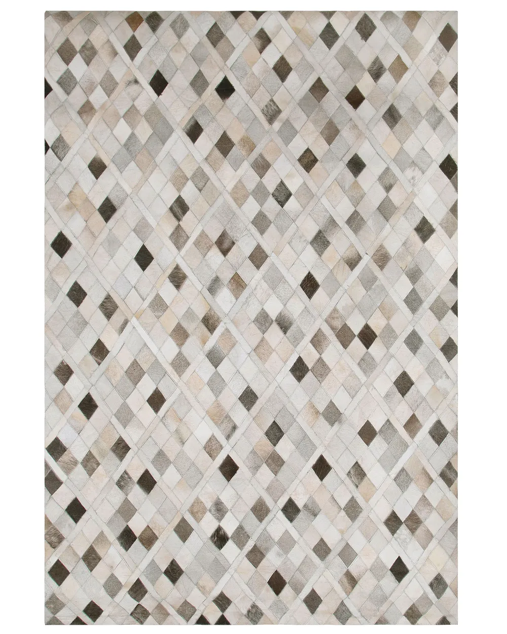 Teppich HIRKA Grau 160 x 230 cm Echtleder_765071