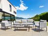 Lounge Set mit Tisch 5-Sitzer SKALA Metall Hellgrau