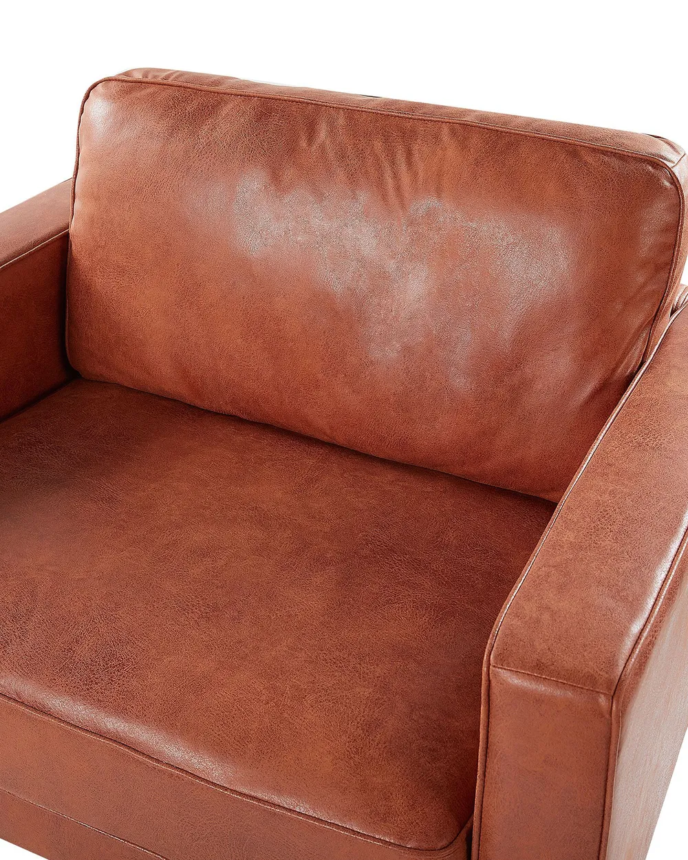 Armchair SAVALEN Faux Leather Golden Brown_779211