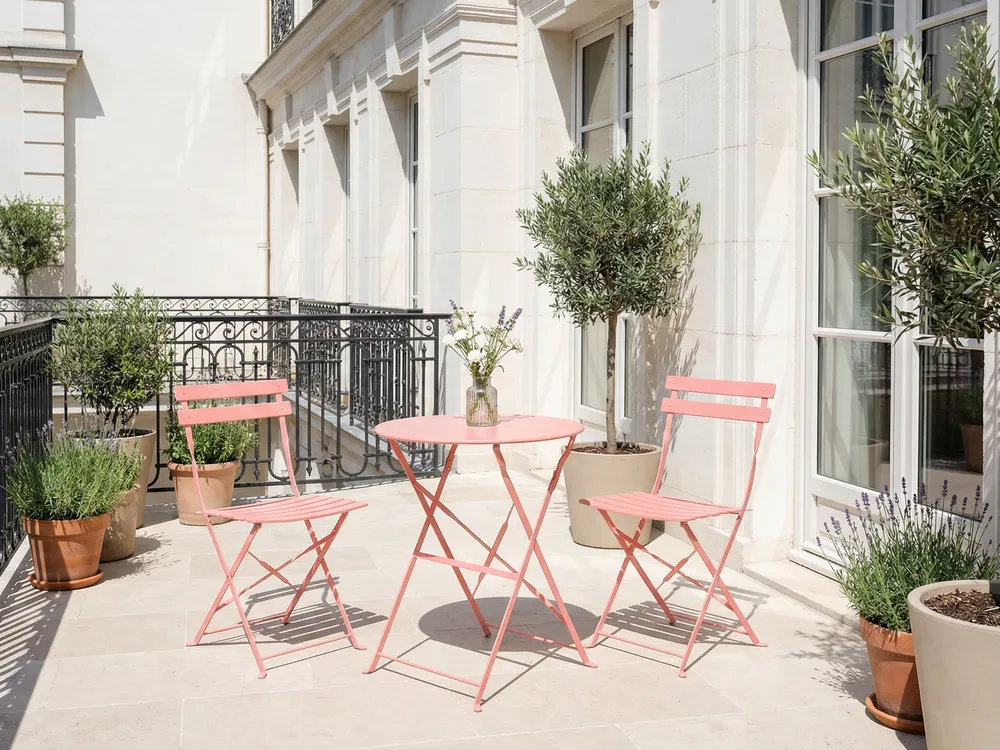 Bistro Set klappbar FIORI Metall Korallenrot