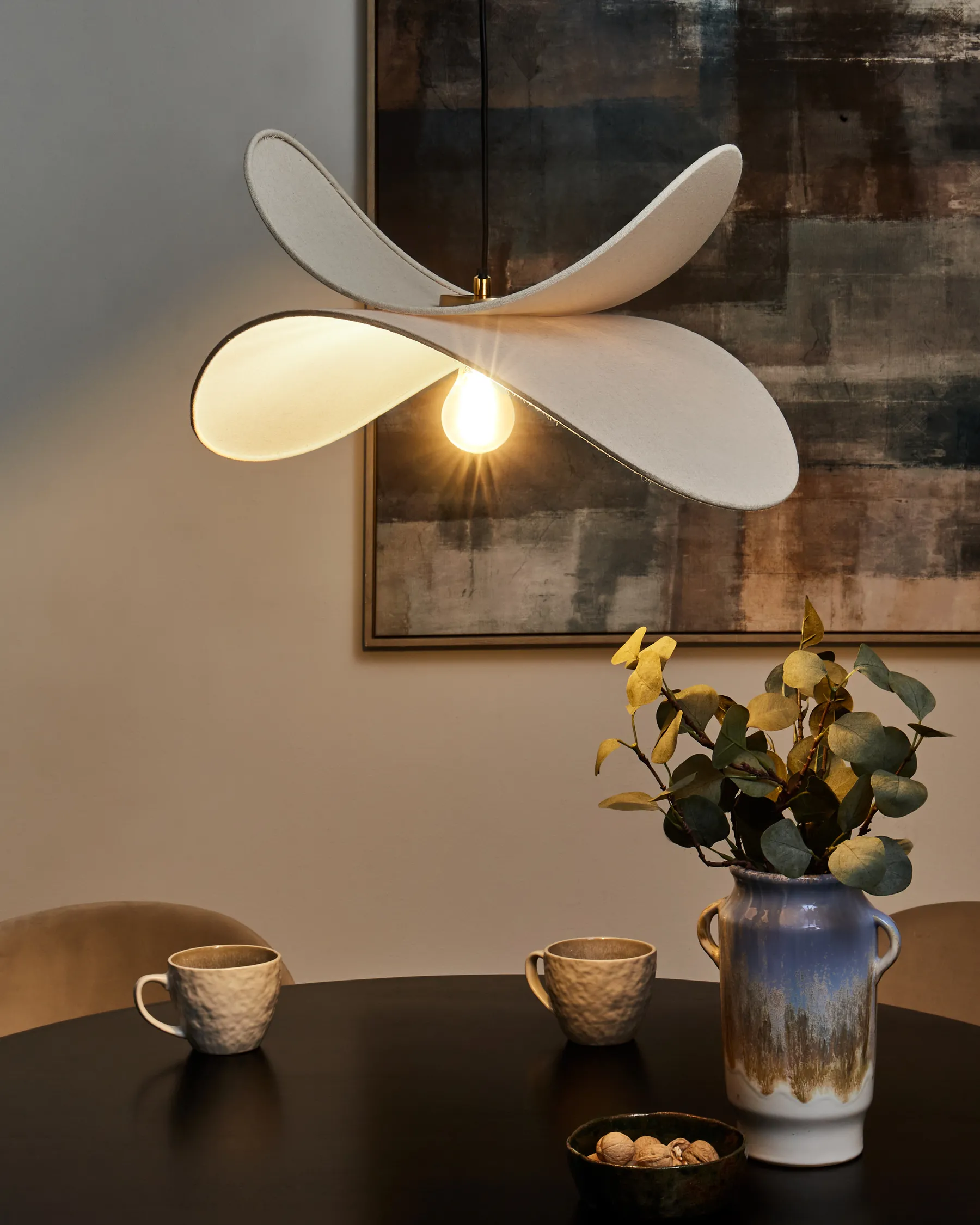Hängeleuchte MASCOTA Leinen Beige_906193