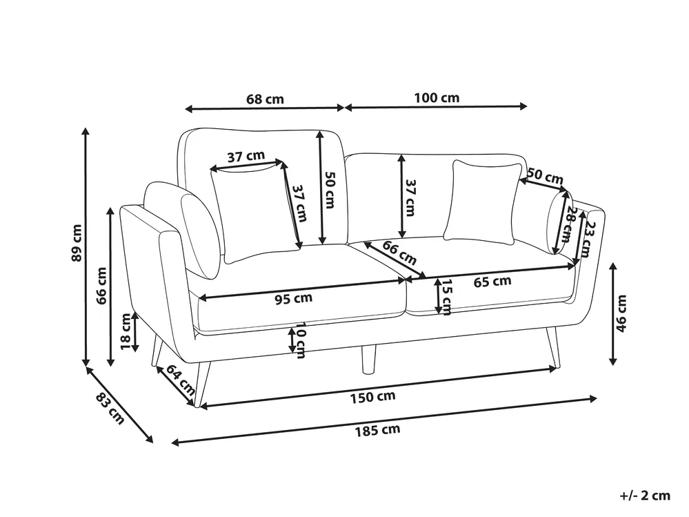 Sofa 3-Sitzer BOLGA Stoff Braun_1075104