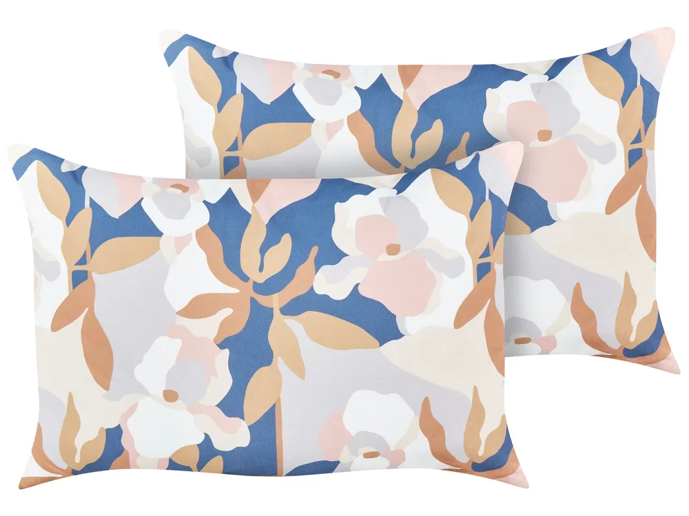 Gartenkissen 2er Set VEREZZI Blumenmuster 40 x 60 cm Bunt