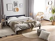 Bett mit Lattenrost Kiefernholz FLORAC 140 x 200 cm Marineblau_1171929