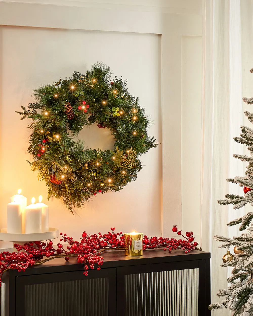 Weihnachtskranz LED ELBRUS 60 cm Grün