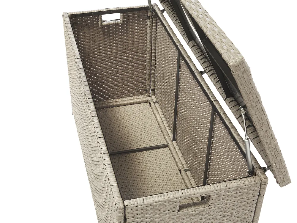 Aufbewahrungsbox MODENA 126 cm 46 cm Polyrattan Taupe_776506