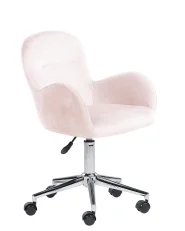 Schreibtischstuhl PRIDDY Samtstoff Rosa_855071