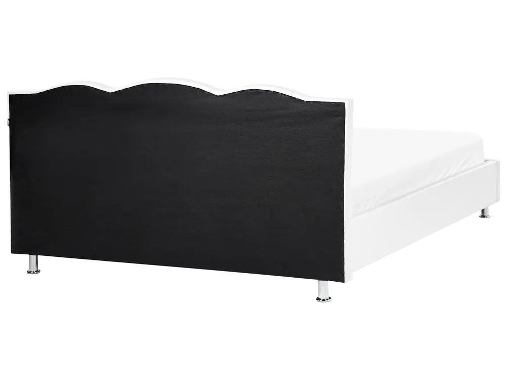 Bett mit Lattenrost Kunstleder METZ 180 x 200 cm Weiß_1043599