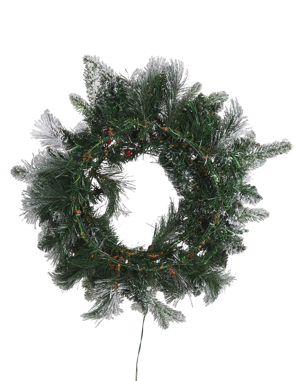 Schneebedeckter Weihnachtskranz LED WHITEHORN 55 cm Weiß_813264