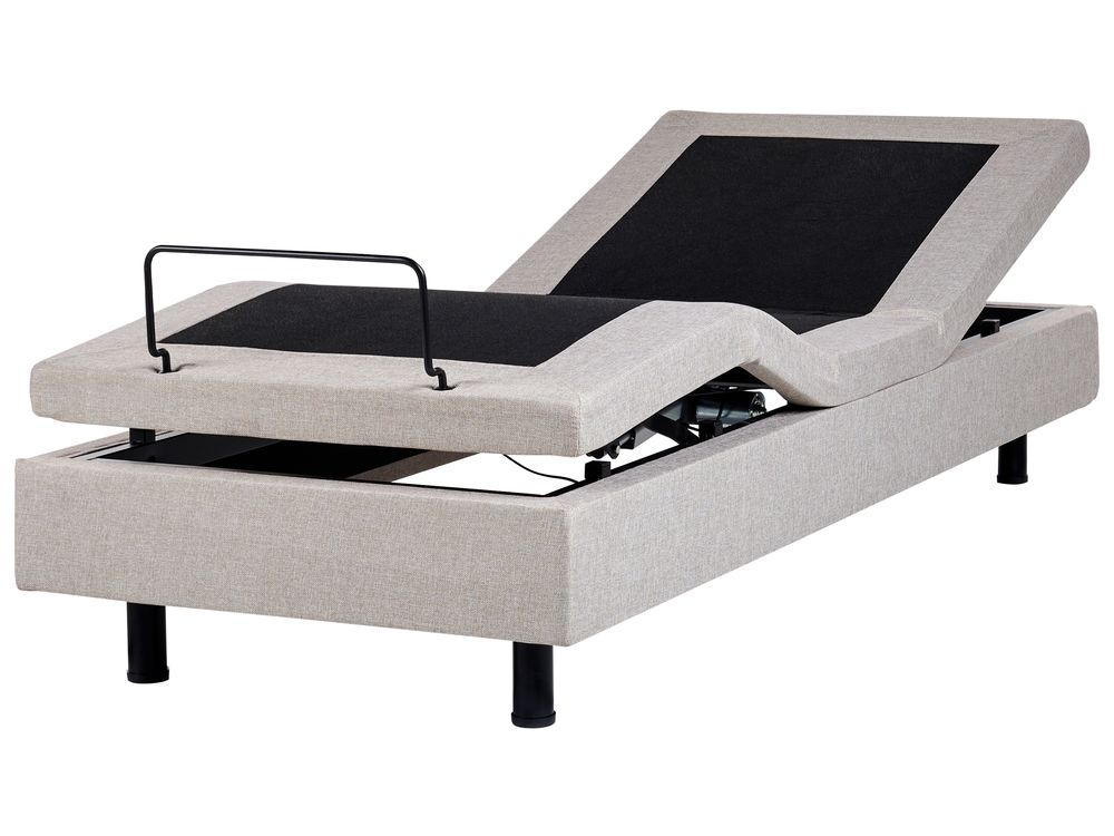 Verstelbaar bed zonder hoofdbord Stof DUKE 90 x 200 cm Beige