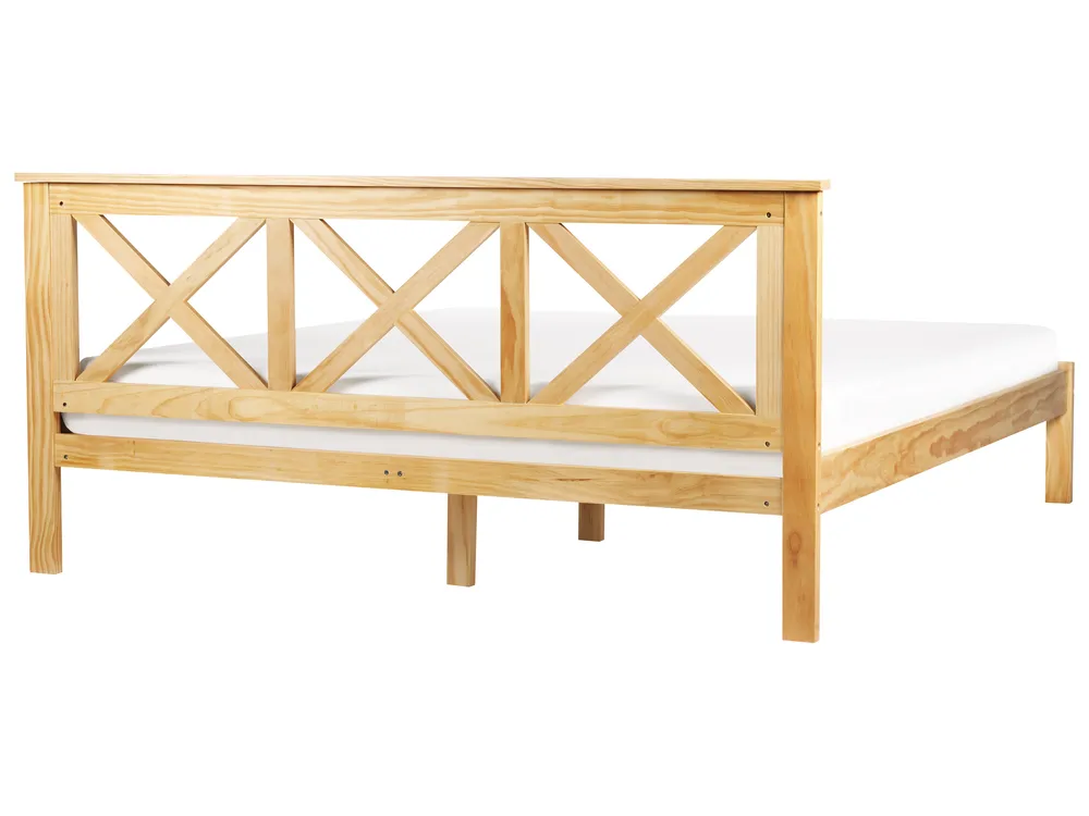 Bed Pine Wood TANNAY 180 x 200 cm (EU Super King) Light Brown_930979