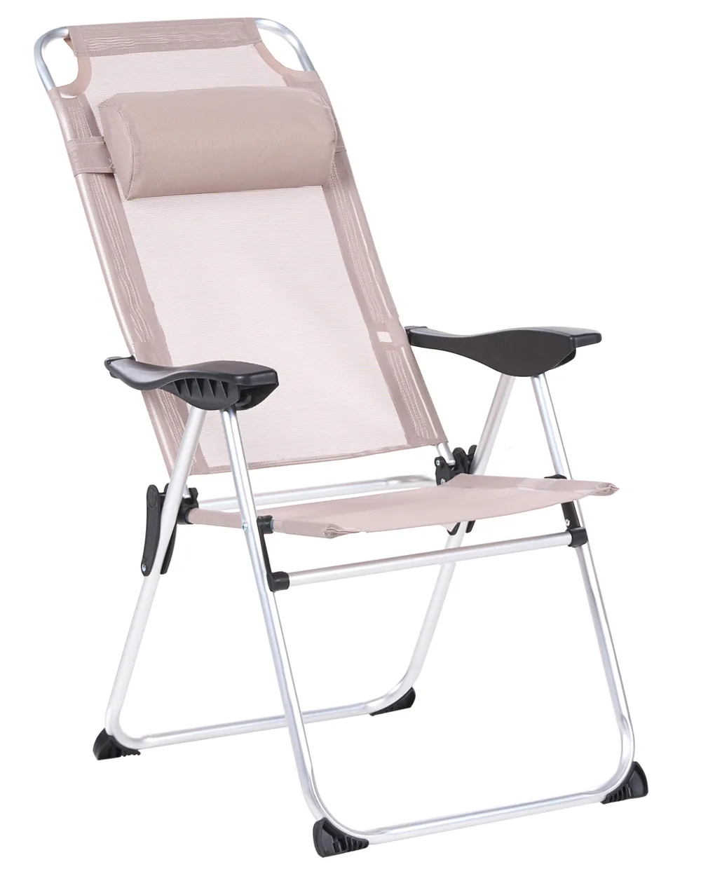 Gartenstuhl 2er Set ASINE klappbar Metall Beige_1030646