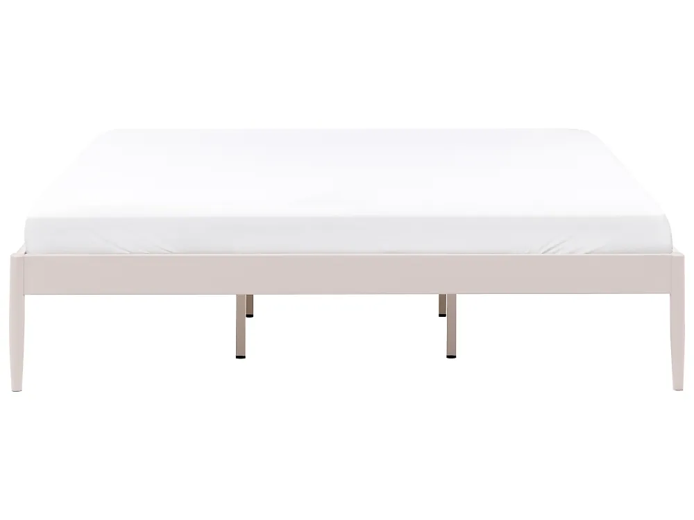 Bett mit Lattenrost Metall VAURS 180 x 200 cm Hellbeige_1165407