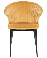 Set of 2 Dining Chairs AUGUSTA Velvet Mustard_767632
