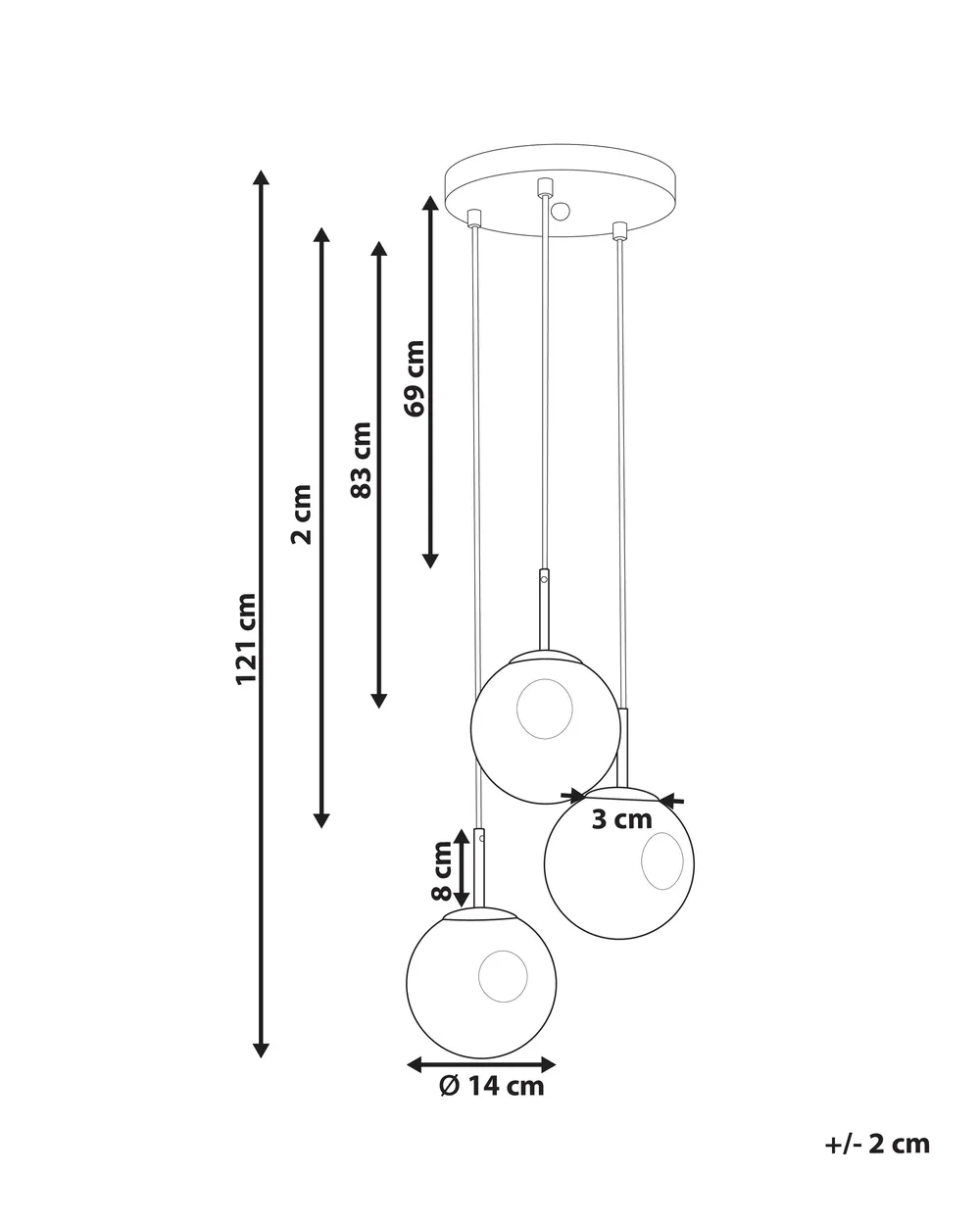 Pendant Lamp RALFES Glass Brass_868534
