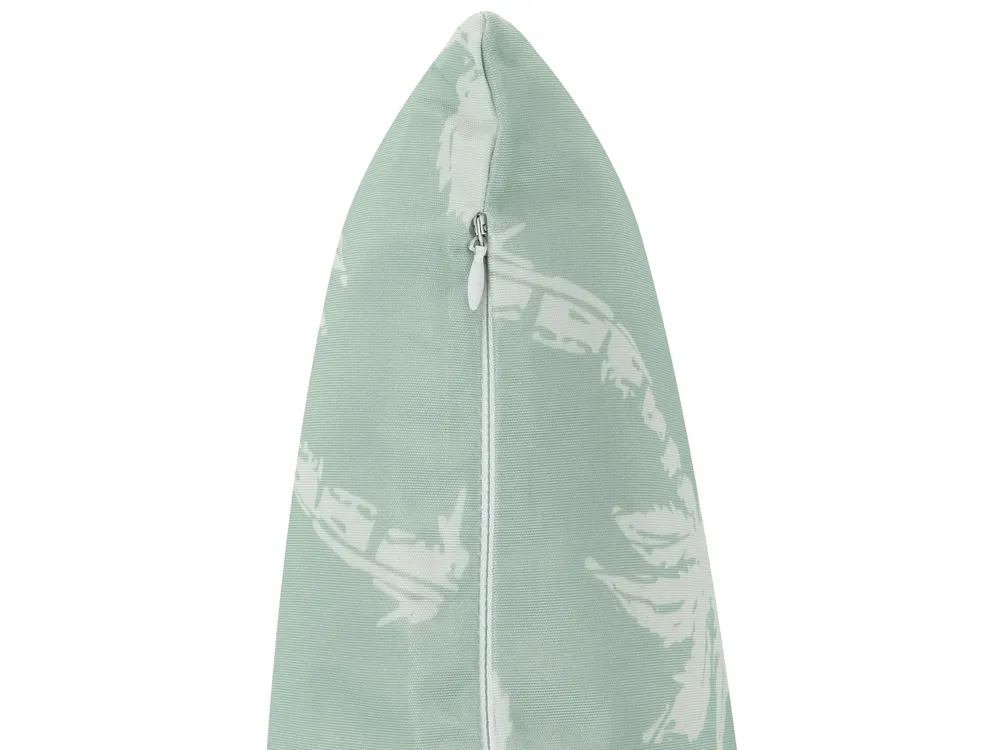Lot de 3 coussins d'extérieur BONNETIA Motif de plante 30 x 50 cm 45 x 45 cm Vert clair_1125358
