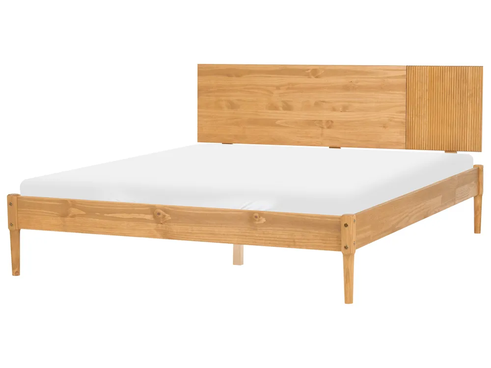 Schlafzimmer Set Kiefernholz FLAVIGNAC 160 x 200 cm Hellbraun_1118510