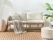 Gartensofa Set 3-Sitzer PONTE Metall Hellbeige_1016571