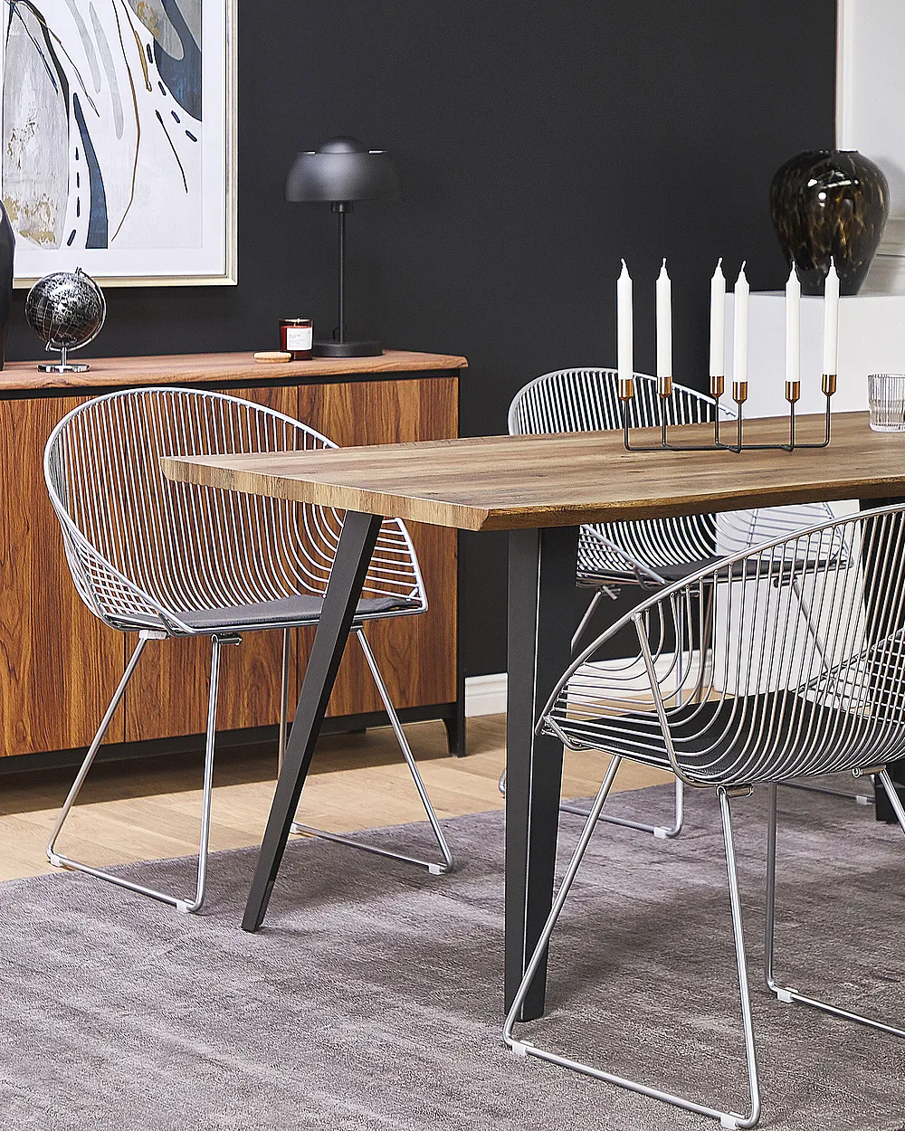 Set od 2 blagovaonske stolice AURORA Metal Srebrni_702512