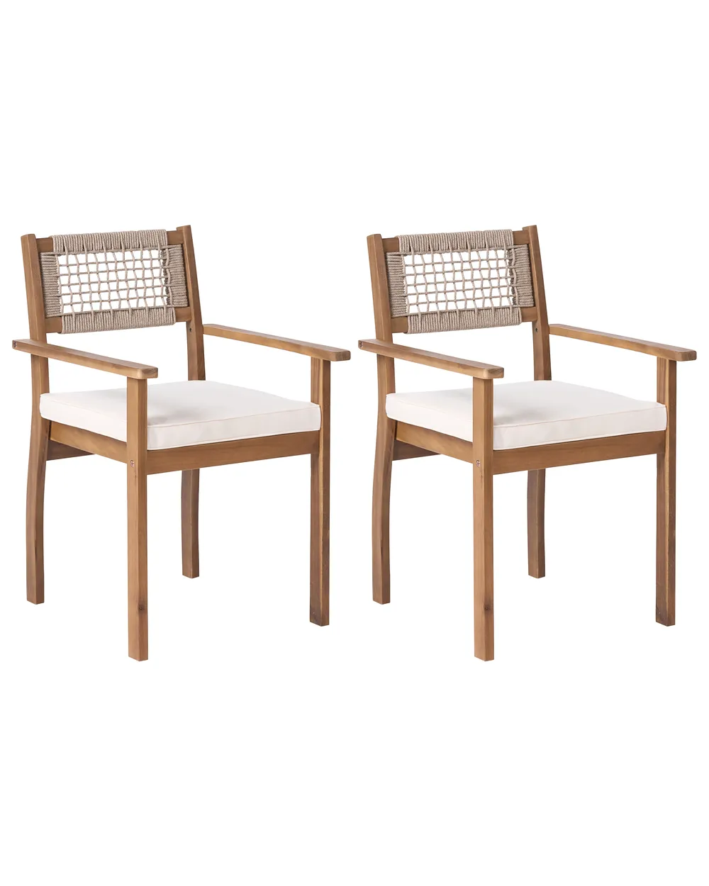 Gartenstuhl 2er Set SUMIRAGO Akazienholz Hellbraun