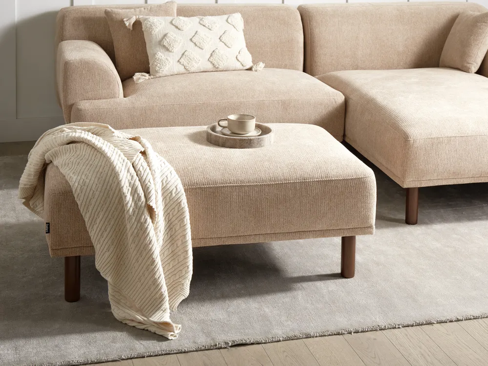 Ottomane HOLT Stoff Beige