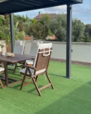 Garden Dining Set 6 Seater AMANTEA PREMIUM Acacia Wood Off-White_1151737