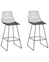 Set of 2 Bar Chairs BISBEE Metal Black