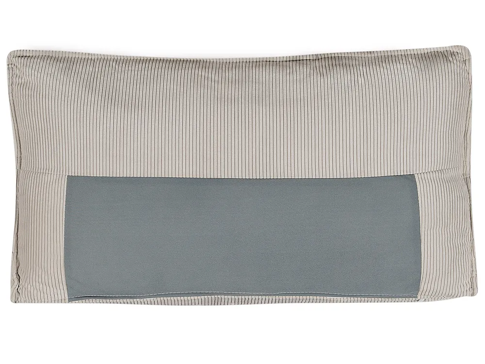 Corner Sofa Bed 3 Seater ABACKA Corduroy Beige Right Hand_896786
