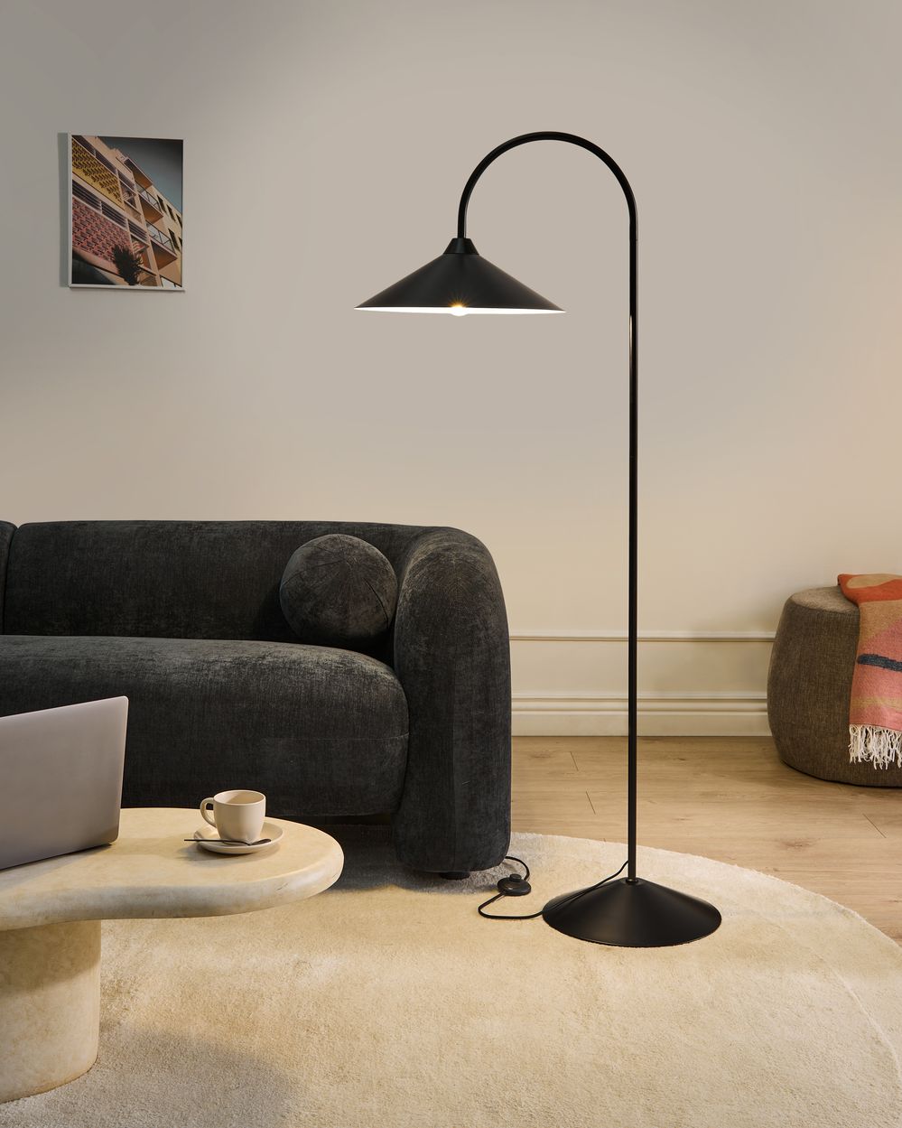Stehlampe SAVEGRE Metall Schwarz