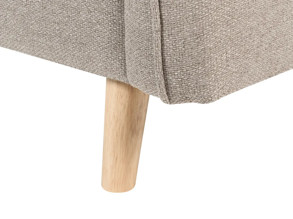 Sofa 3-Sitzer DALVIK mit Ottomane Stoff Hellbraun_981894