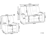 Sofa Set manuell verstellbar 4-Sitzer BERGEN Stoff Graphitgrau_1064717