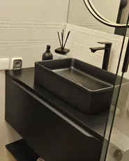 Countertop Basin GELDO 500 x 340 mm Ceramic Black_973191