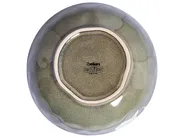 Set of 8 Deep Plates THYME Stoneware Dark Green_986540