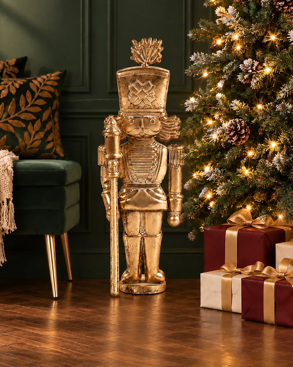 Christmas Decoration KUOPIO 80 cm Nutcracker Gold_1170934