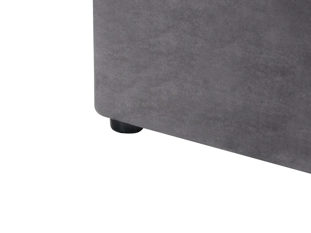 Ottoman Bed LUBBON Velvet Grey 160 x 200 cm (EU King Size)_766879